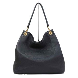 72407 1 Thom Browne Black Pebbled Leather Whale Bag