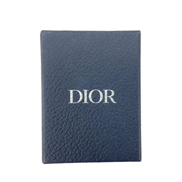 7240 6 Christian Dior Logo Rhinestone Unisex Silver