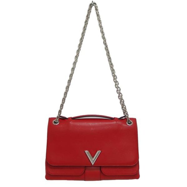 72946 1 Louis Vuitton Very Chain Bag Monogram Leather Ruby Red