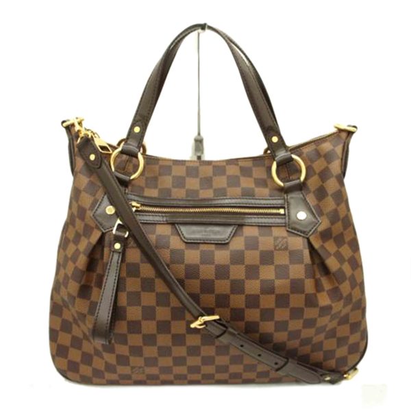 73219 1 Louis Vuitton Evora MM Damier Ebene Handbag Brown