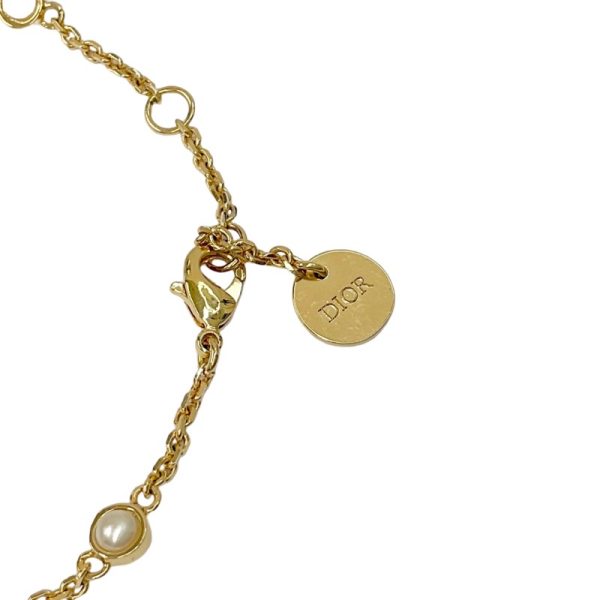 7330 3 Christian Dior Clair D Lune CD Logo Pearl Bracelet Gold