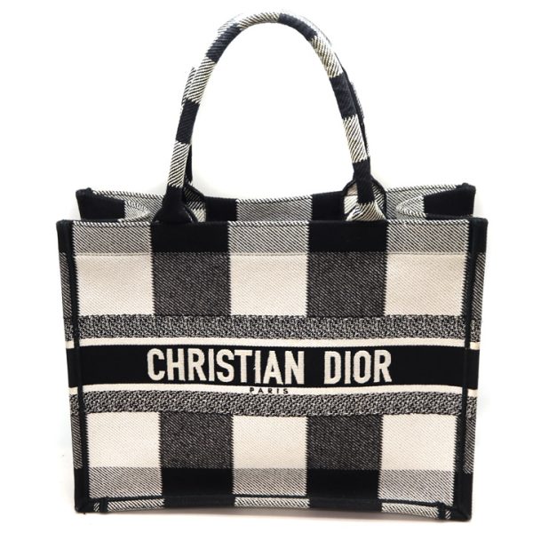 7332 1 Christian Dior Book Tote Bag Black White