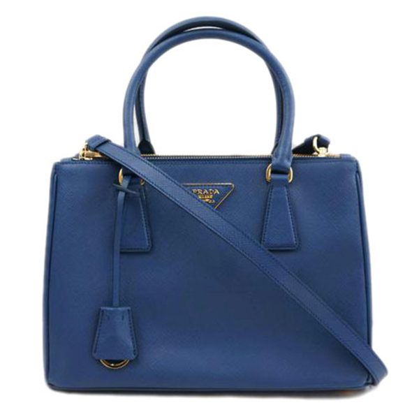 73973 1 Prada Saffiano 2WAY Hand Bag Blue