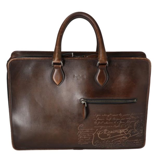 74084 1 Berluti Calligraphy Dujour Briefcase Brown