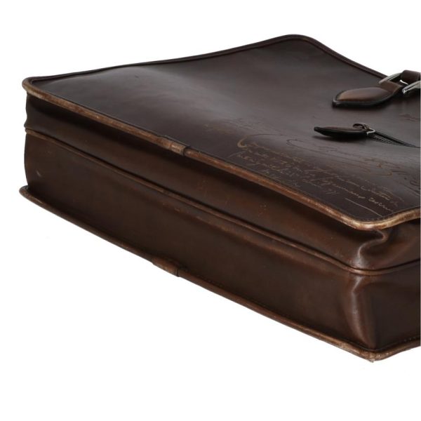 74084 3 Berluti Calligraphy Dujour Briefcase Brown