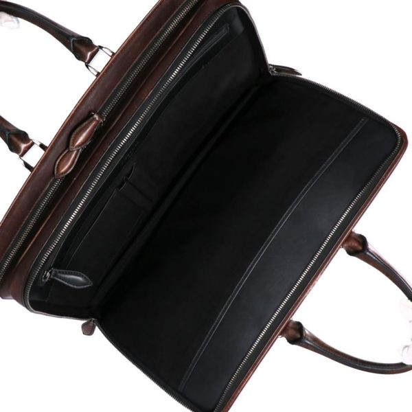 74084 5 Berluti Calligraphy Dujour Briefcase Brown