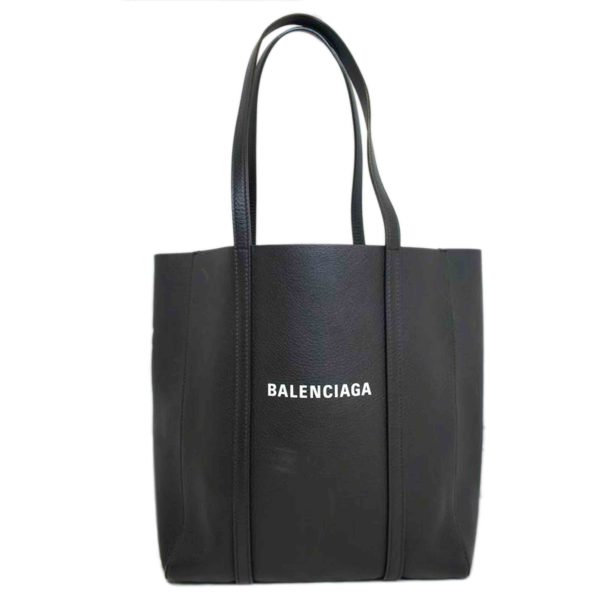 74421 1 Balenciaga Everyday XS Logo Small Leather Tote Bag Black