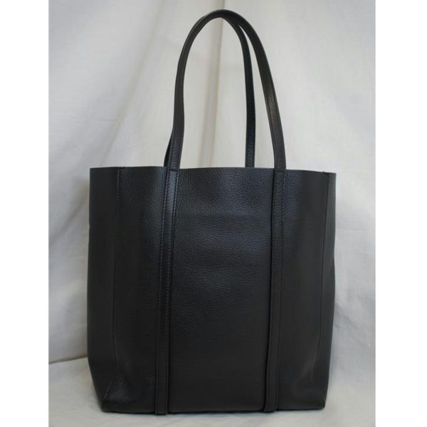 74421 2 Balenciaga Everyday XS Logo Small Leather Tote Bag Black