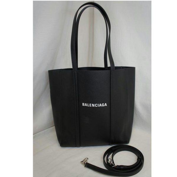 74421 9 Balenciaga Everyday XS Logo Small Leather Tote Bag Black