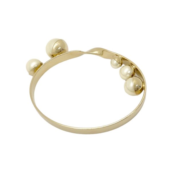 7444 0 Christian Dior Triangle Logo Pearl Bracelet Gold