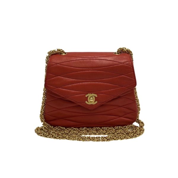 744f744 31845 1 Chanel Coco Mark Turn Lock Hardware Lambskin Mini Shoulder Bag Red