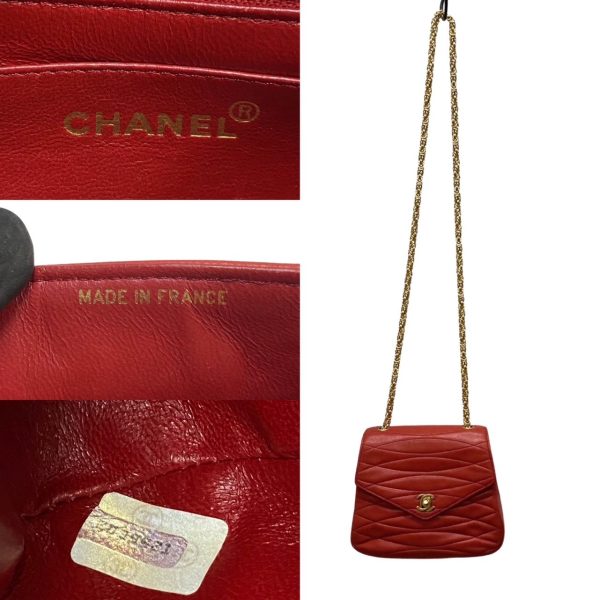 744f744 31845 3 Chanel Coco Mark Turn Lock Hardware Lambskin Mini Shoulder Bag Red