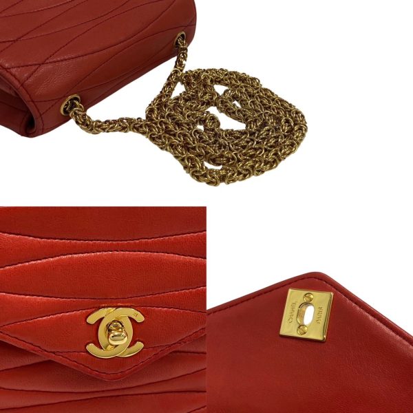 744f744 31845 4 Chanel Coco Mark Turn Lock Hardware Lambskin Mini Shoulder Bag Red