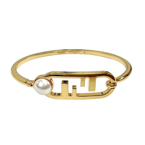 7450 1 Fendi Orlock Pearl Bangle Gold