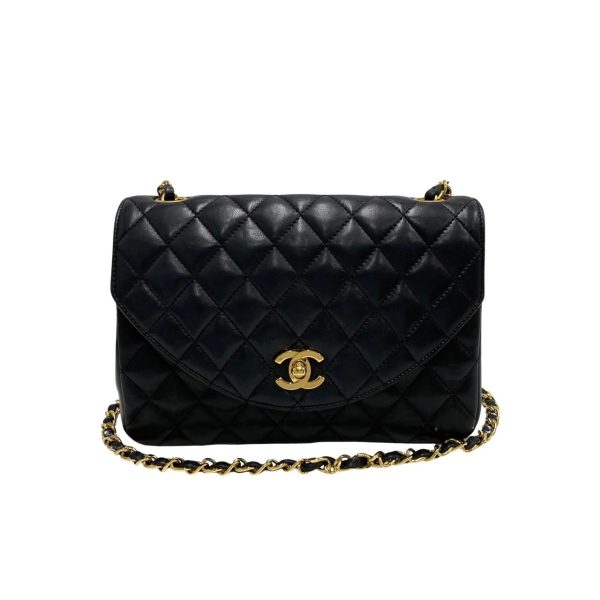 745g745 22510 1 Chanel Matelasse Coco Mark Turnlock Lambskin Shoulder Bag Black