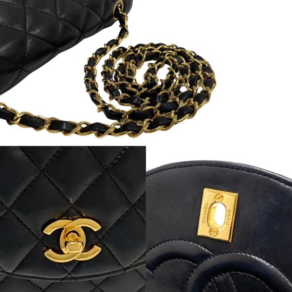 745g745 22510 3 Chanel Matelasse Coco Mark Turnlock Lambskin Shoulder Bag Black