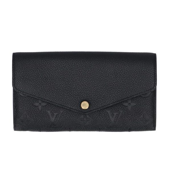 75534 1 Louis Vuitton Sarah Monogram Empreinte Leather Wallet Noir