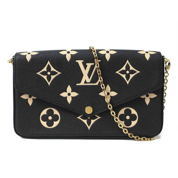 75850 1 Louis Vuitton Empreinte Pochette Chain Shoulder Bag Black