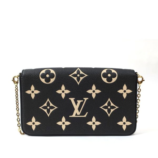 75850 2 Louis Vuitton Empreinte Pochette Chain Shoulder Bag Black