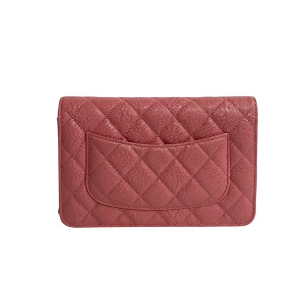 760k760 15560 4 Chanel Caviar Skin Matelasse Leather Chain Mini Shoulder Bag Wallet Pink