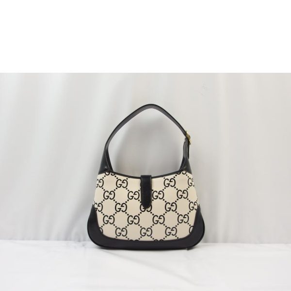 76558 2 Gucci Calfskin GG Monogram Debossed Small Jackie 1961 Hobo