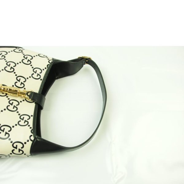 76558 4 Gucci Calfskin GG Monogram Debossed Small Jackie 1961 Hobo