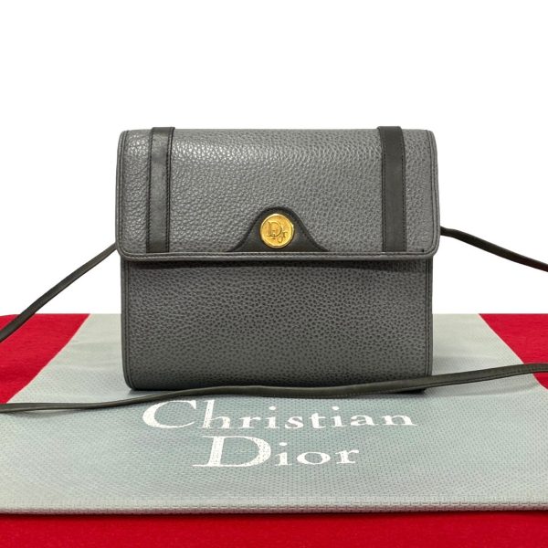 769l769 32915 1 Christian Dior Mini Shoulder Bag Leather Gray