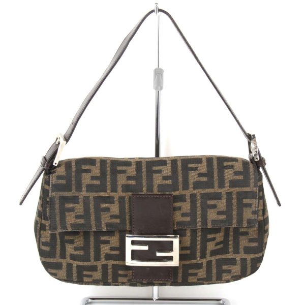 7705231207275t 1 Fendi Zucca Pattern Canvas Bucket Shoulder Bag Brown