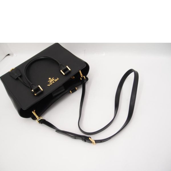 77079 5 Prada Handbag Saffiano Leather Black