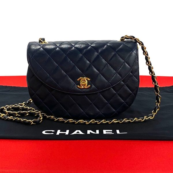 770a769 34748 1 Chanel Matelasse Lambskin Chain Mini Shoulder Bag Navy