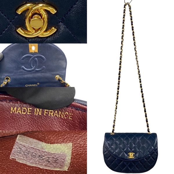 770a769 34748 4 Chanel Matelasse Lambskin Chain Mini Shoulder Bag Navy