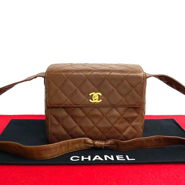 771a771 24823 1 Chanel Matelasse Caviar Skin One Shoulder Bag Brown