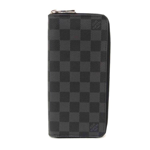 77250 1 Louis Vuitton Zippy Vertical Damier Graphite Canvas Wallet