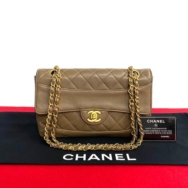 772a762 04694 1 Chanel Matelasse Lambskin Chain Shoulder Bag Brown