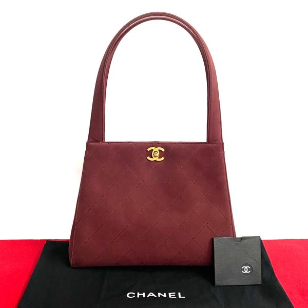 772a772 31017 1 Chanel Matelasse Suede Shoulder Bag Wine Red