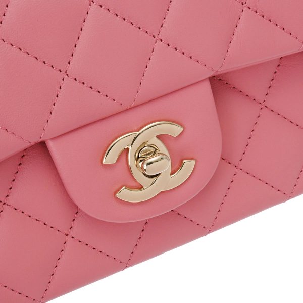 800000114172000 10 Chanel Top Handle Mini Chain Lambskin Shoulder Bag Pink