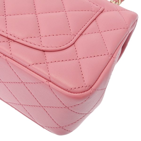 800000114172000 9 Chanel Top Handle Mini Chain Lambskin Shoulder Bag Pink