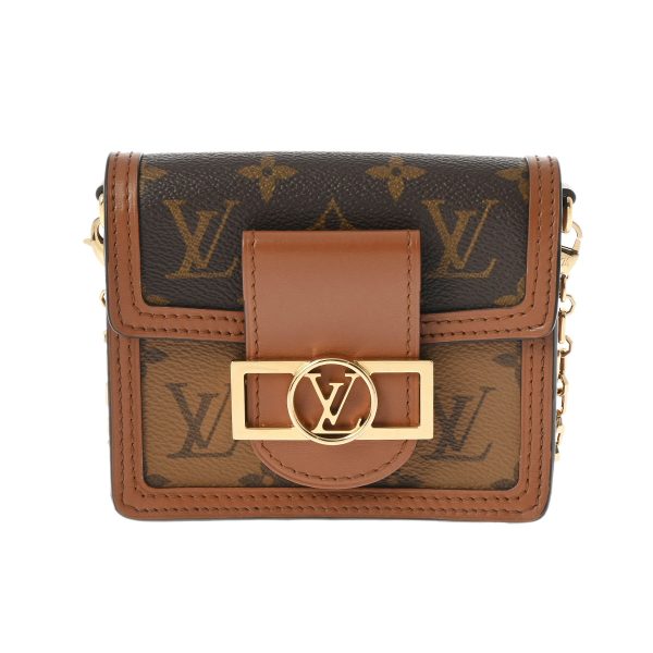 800000122010000 1 Louis Vuitton Monogram Reverse Pico Dauphine Shoulder Bag Brown