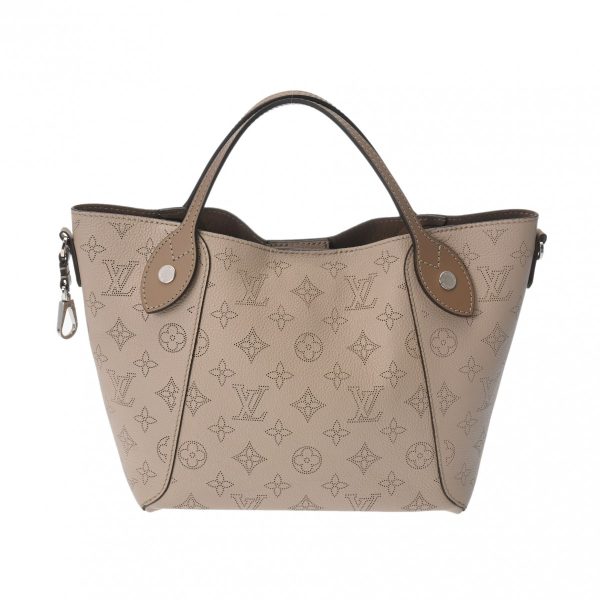 800000122037000 1 Louis Vuitton Mahina Hina Pm Gale Leather Handbag Beige