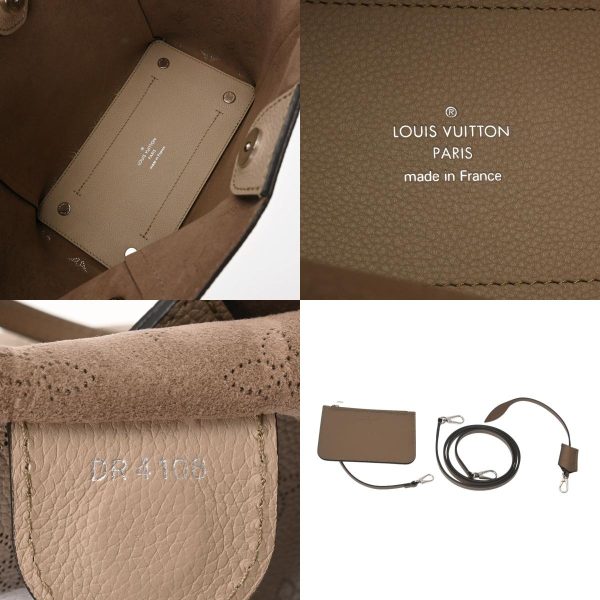 800000122037000 12 c Louis Vuitton Mahina Hina Pm Gale Leather Handbag Beige