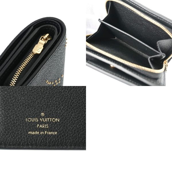 800000122190000 12 c Louis Vuitton Portefeuille Claire Studs Bifold Wallet Black