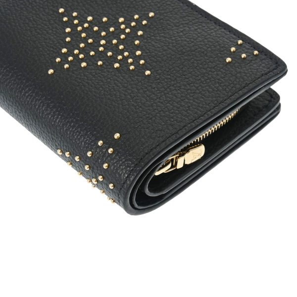 800000122190000 7 Louis Vuitton Portefeuille Claire Studs Bifold Wallet Black