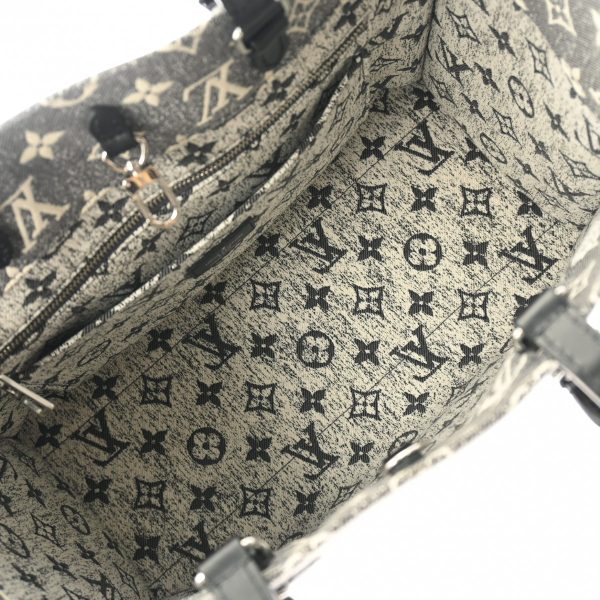 800000122220000 11 Louis Vuitton Jacquard Denim On The Go Mm Tote Bag Monogram Gray