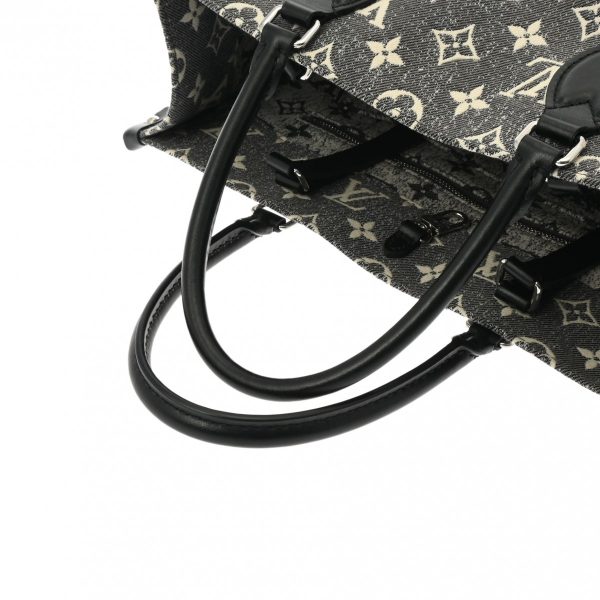 800000122220000 3 Louis Vuitton Jacquard Denim On The Go Mm Tote Bag Monogram Gray