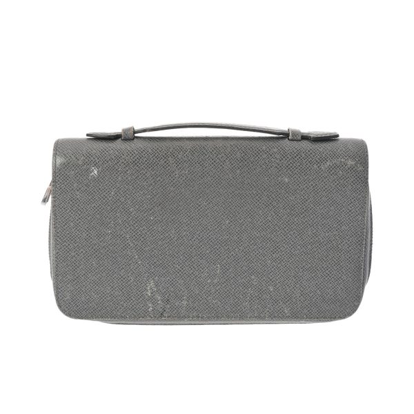 800000122604000 1 Louis Vuitton Taiga Zippy Travel Case Glacier Long Wallet Gray