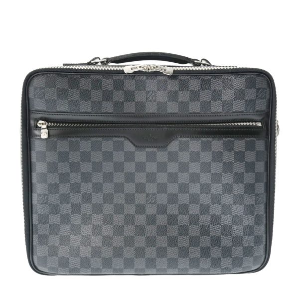 800000122878000 1 Louis Vuitton Steve Briefcase Damier Graphite Business Bag Black