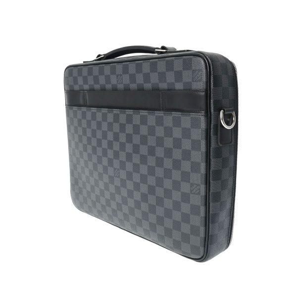 800000122878000 2 Louis Vuitton Steve Briefcase Damier Graphite Business Bag Black