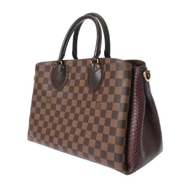 800000123302000 2 Louis Vuitton Damier Normandy Python Handbag Brown