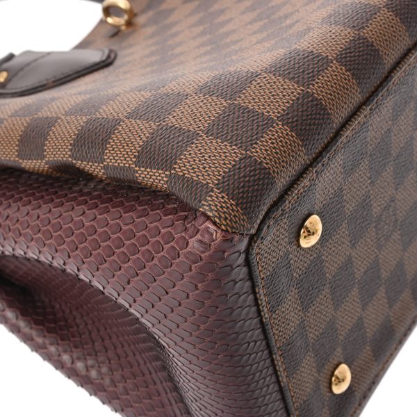 800000123302000 4 Louis Vuitton Damier Normandy Python Handbag Brown