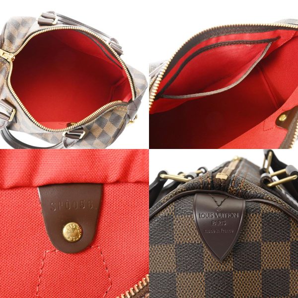 800000123431000 12 c Louis Vuitton Speedy 25 Damier Canvas Handbag Brown